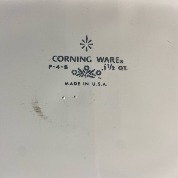 Vtg Corning Ware Blue Cornflower 1.5 Quart Casserole Baking Dish P-4-B No Lid - Picture 7 of 11